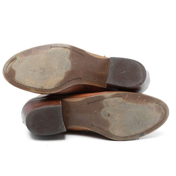 Sam Edelman Betty Ankle Bootie Western Boots Brown Tan Side Zipper Stacked Heel - Picture 5 of 10